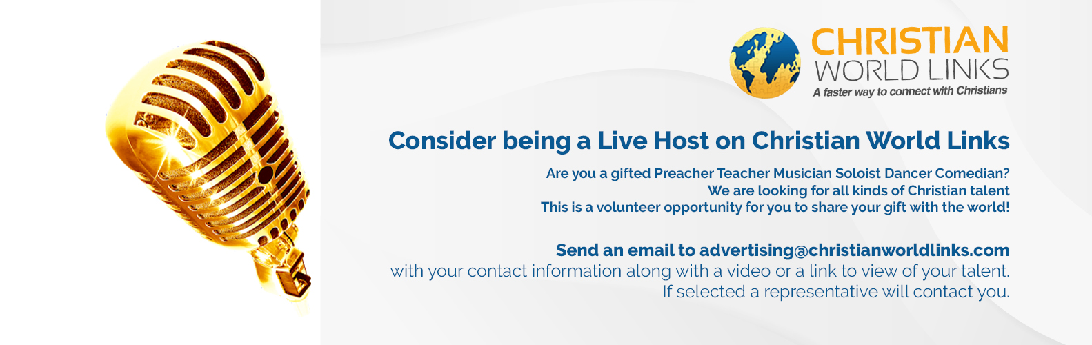 Consider being a host cwl slider with mic logo